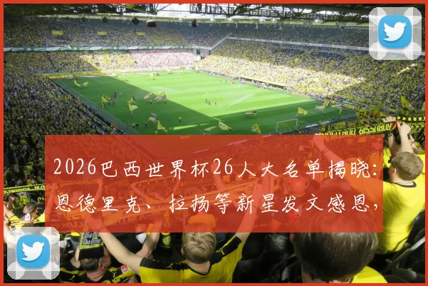 2026巴西世界杯26人大名单揭晓：恩德里克、拉扬等新星发文感恩，附球员位置年龄分析